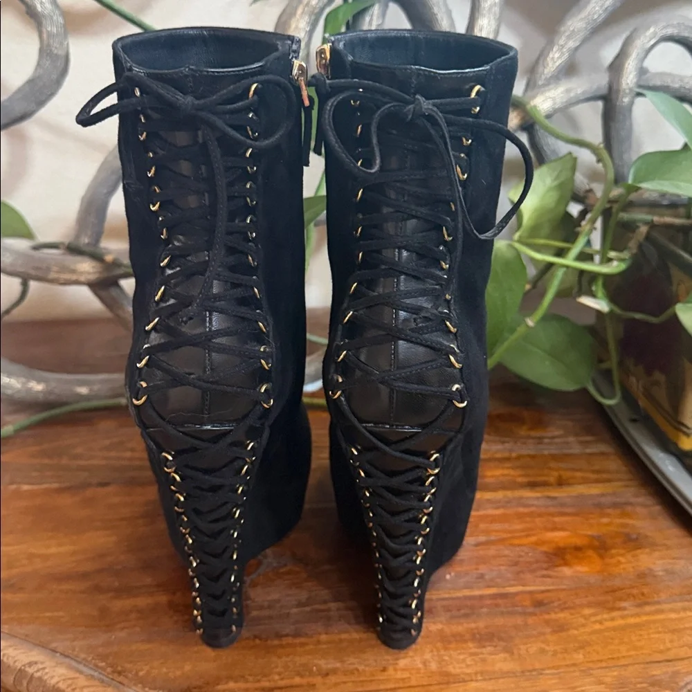 Yves Saint Laurent Corset Wedge Booties. - Picture 3 of 9